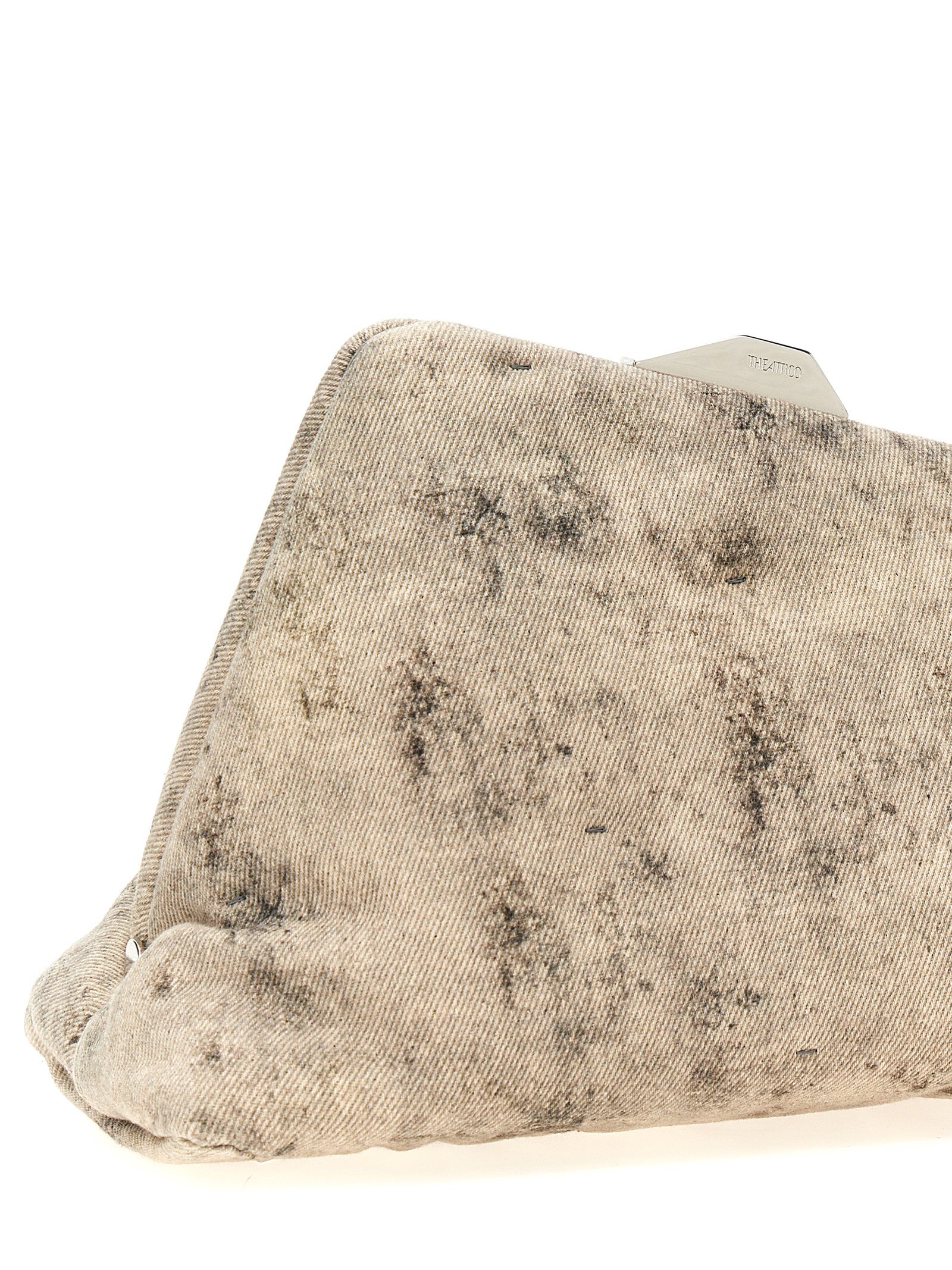 The Attico Gray Nappa Leather Clutch Bag