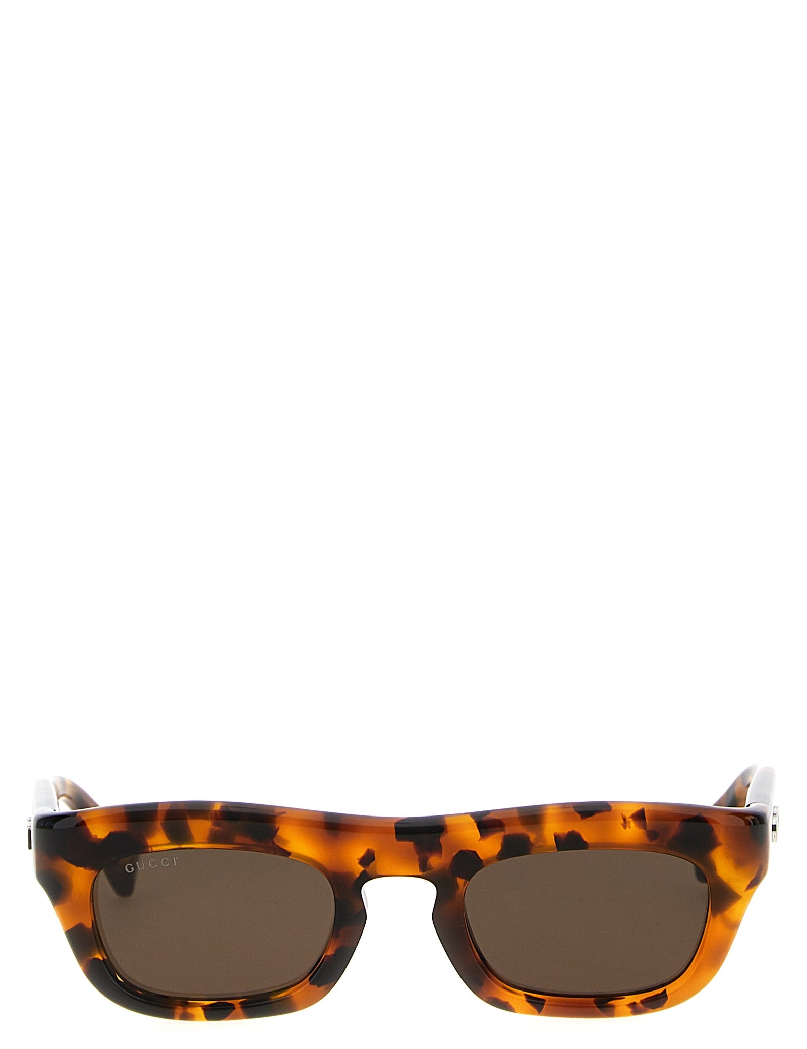 Gucci Brown Acetate Rectangular Sunglasses