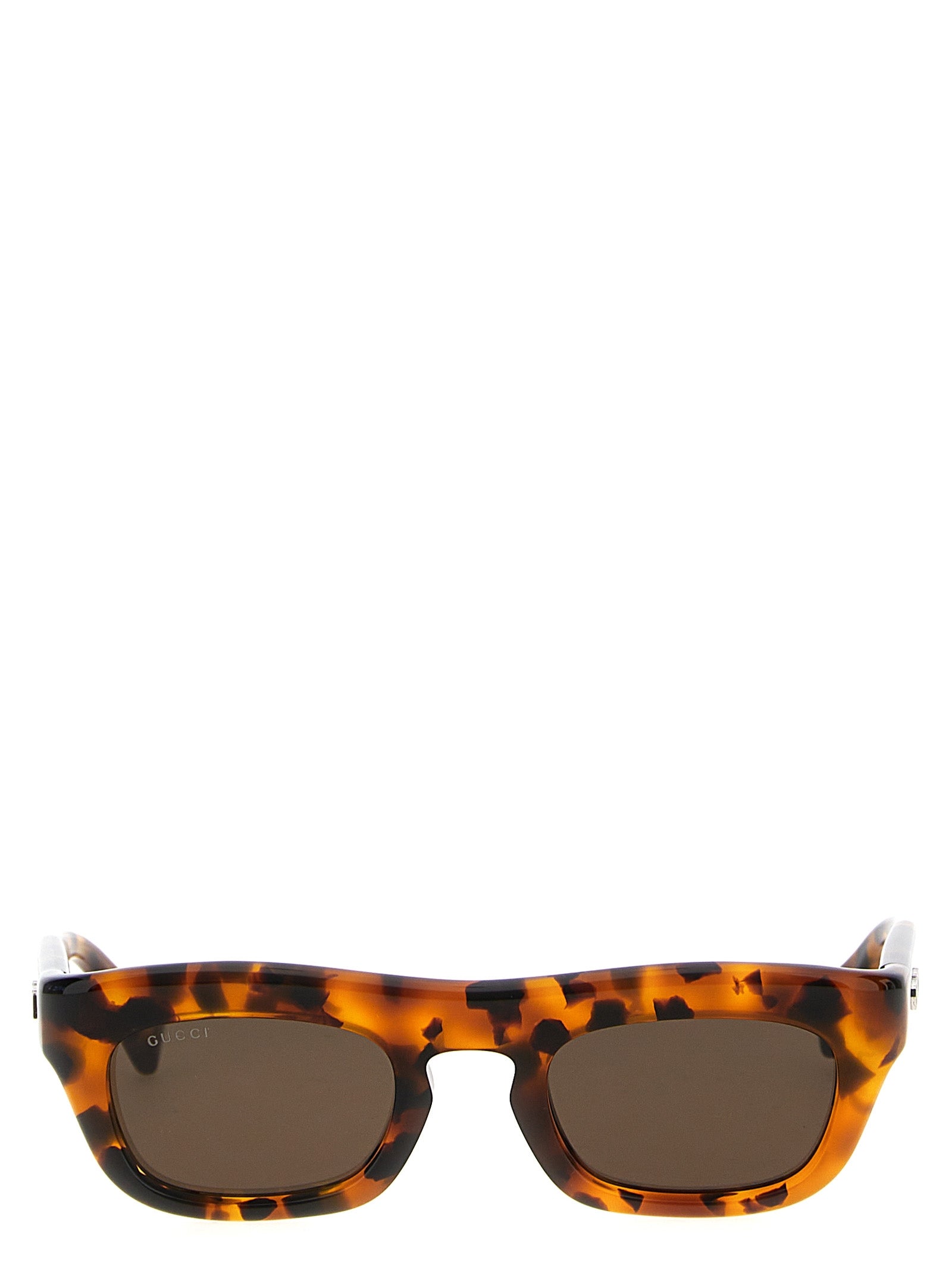Gucci Brown Acetate Rectangular Sunglasses