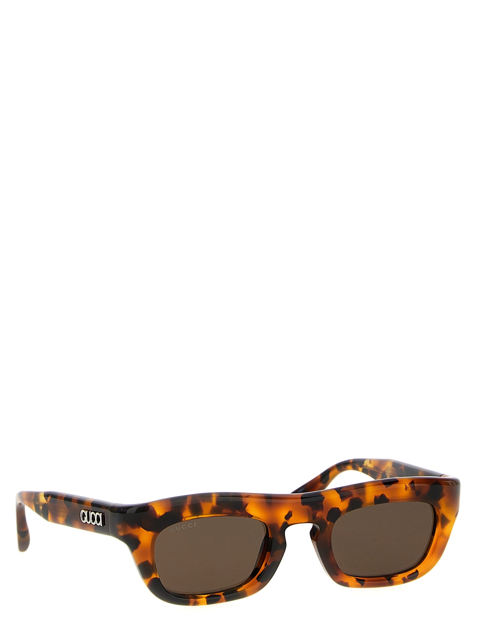 Gucci Brown Acetate Rectangular Sunglasses