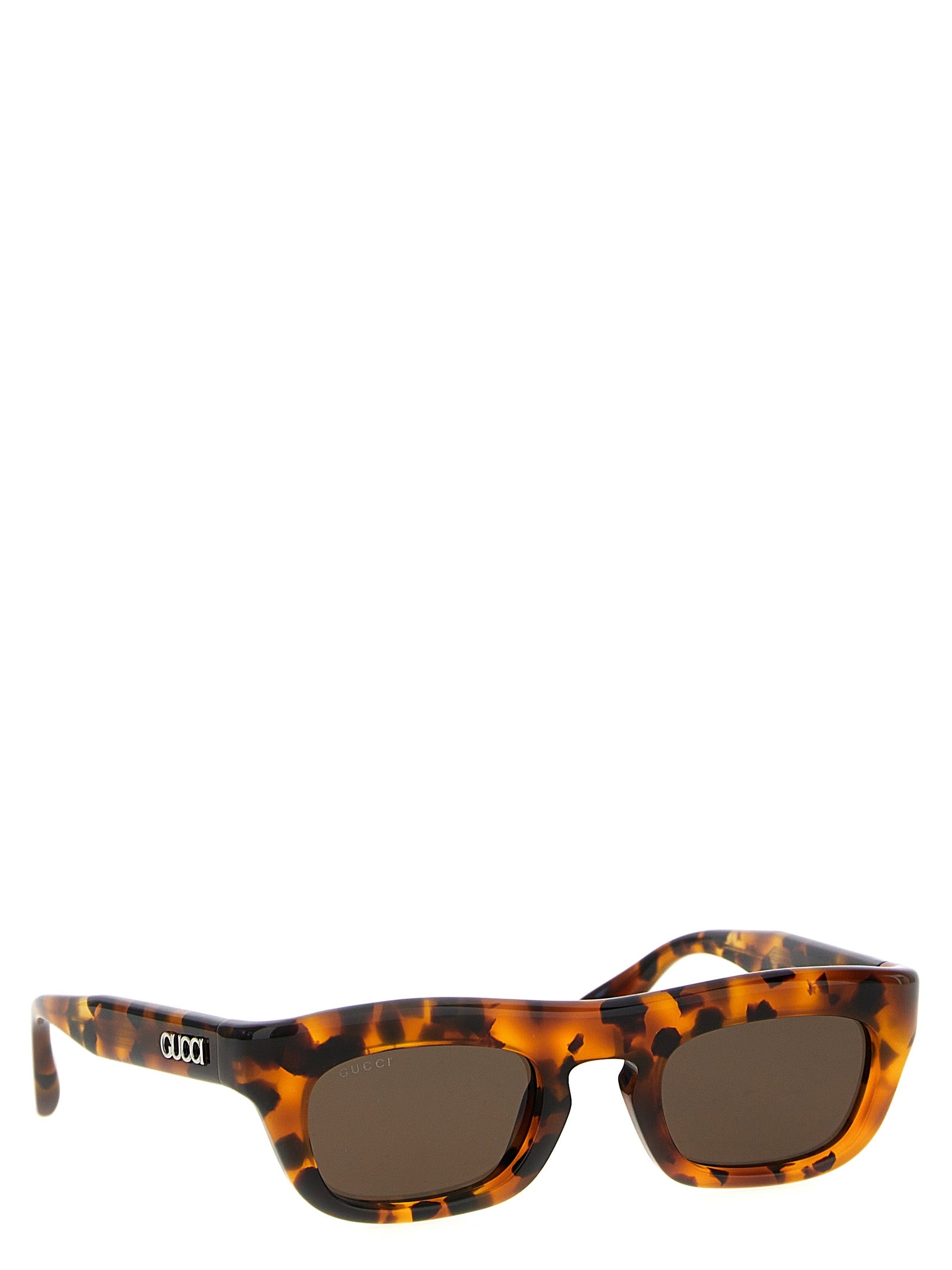Gucci Brown Acetate Rectangular Sunglasses