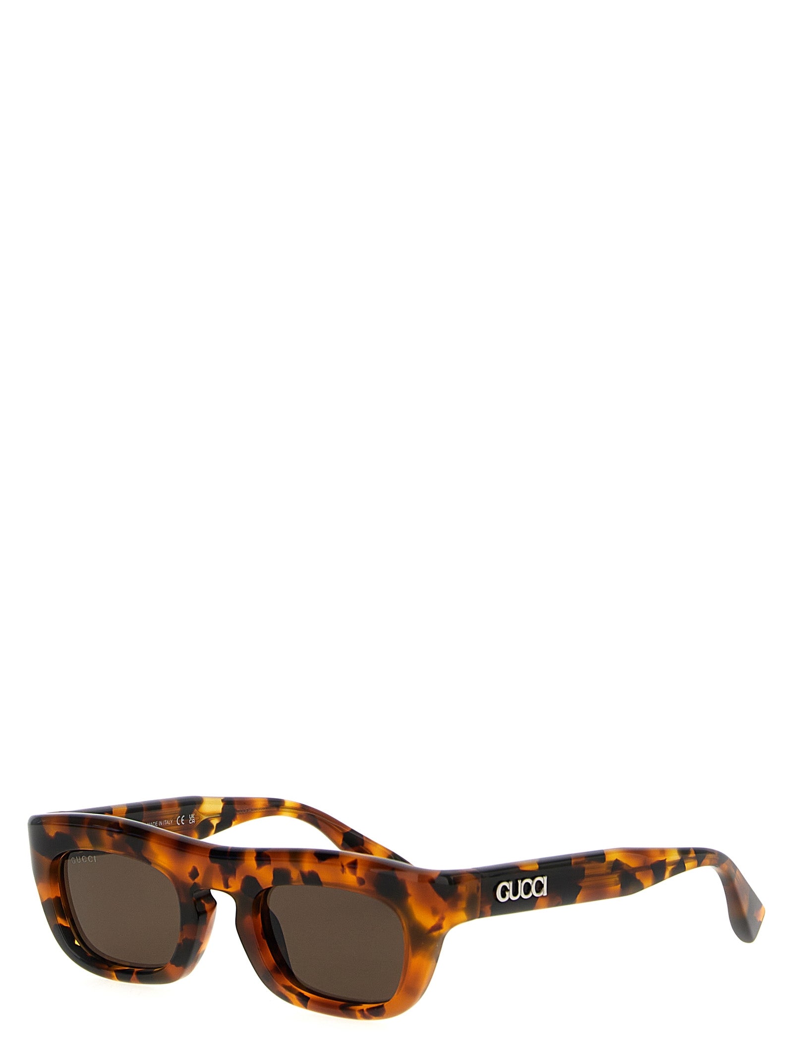 Gucci Brown Acetate Rectangular Sunglasses