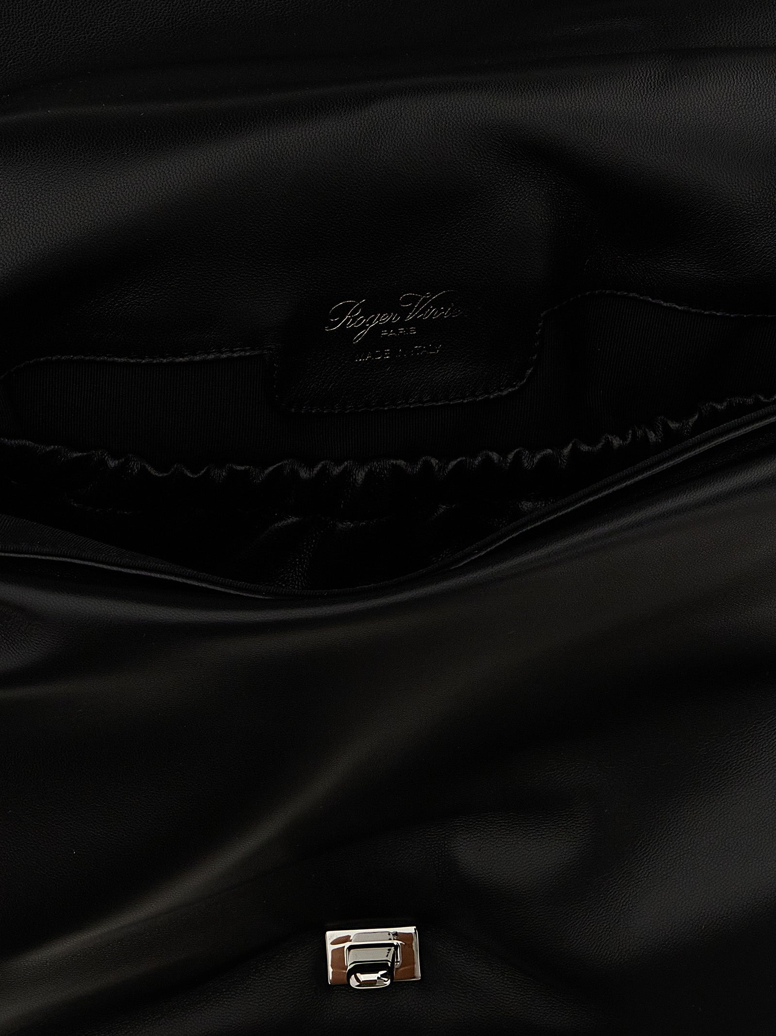 Roger Vivier Black Napa Leather Shoulder Bag