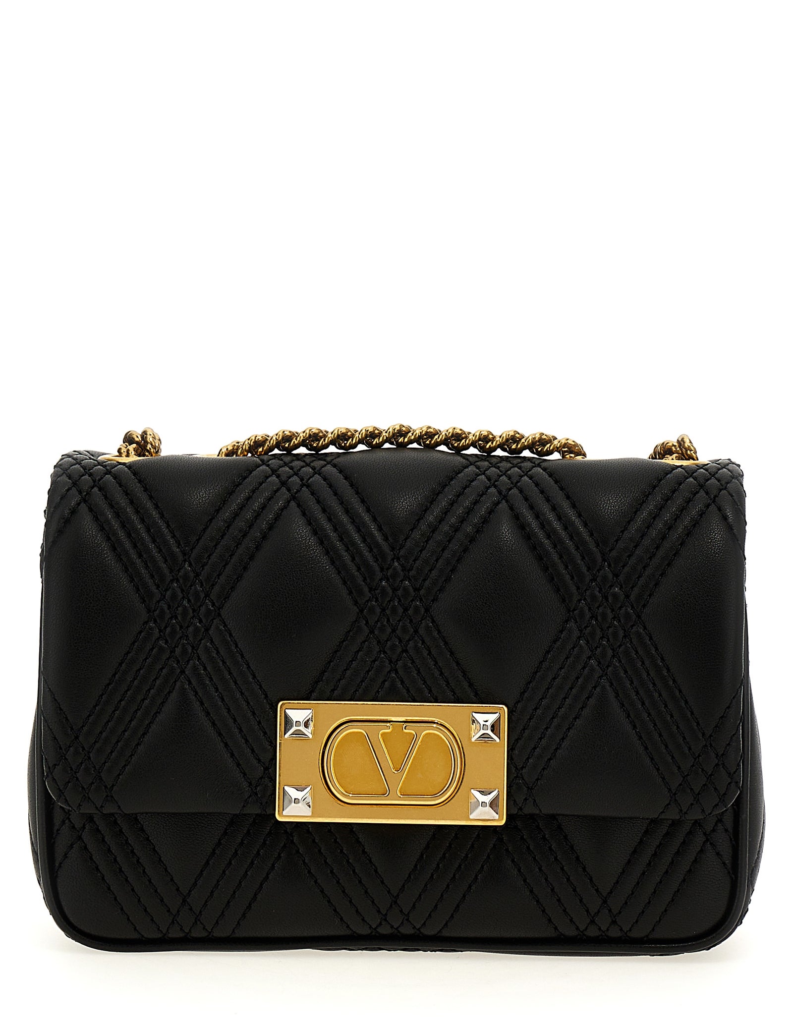 Valentino Garavani Black Lamb Leather Shoulder Bag