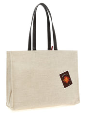 Ferragamo Beige Jacquard Fabric Tote Bag