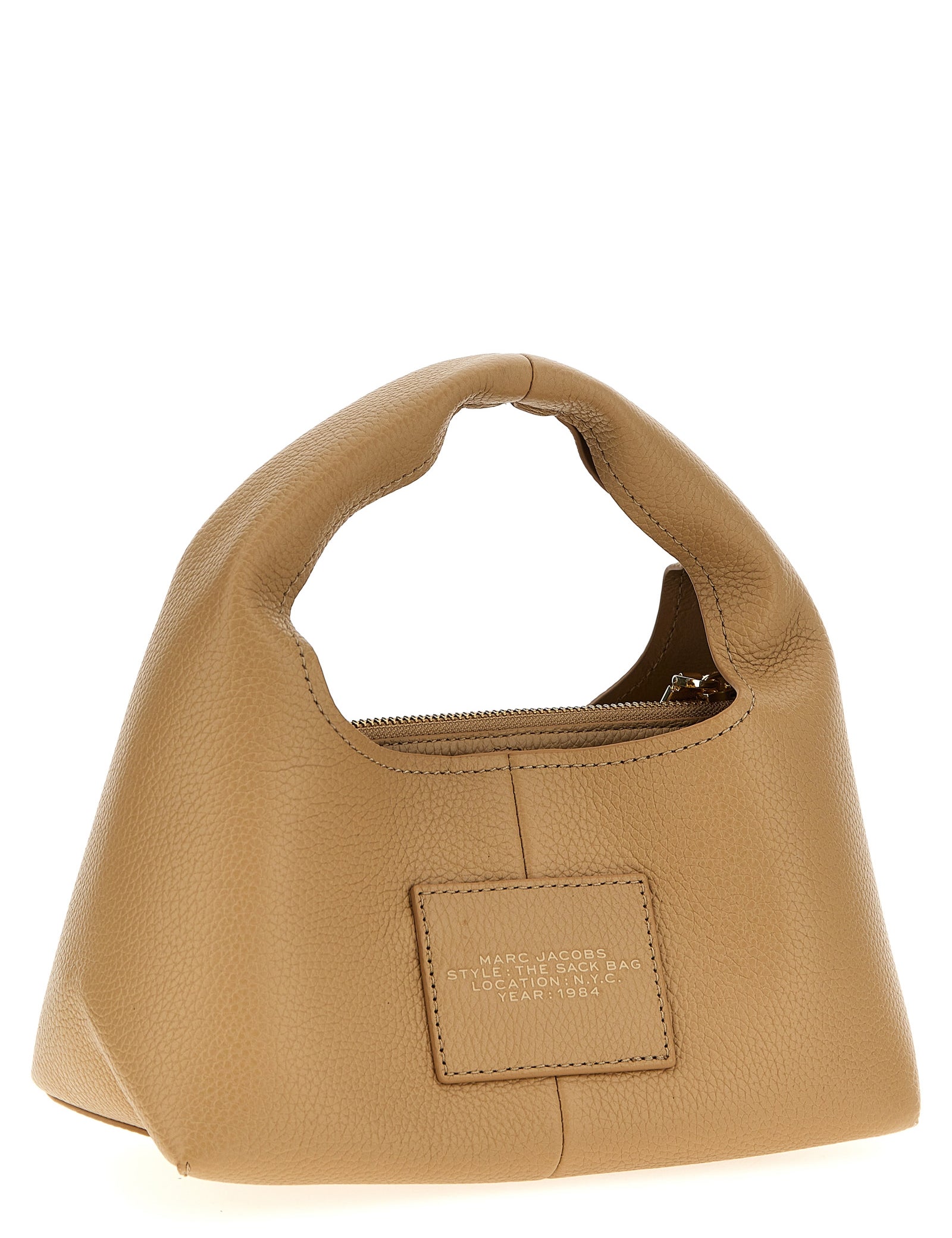 Marc Jacobs Beige Full-Grain Leather Mini Sack Bag