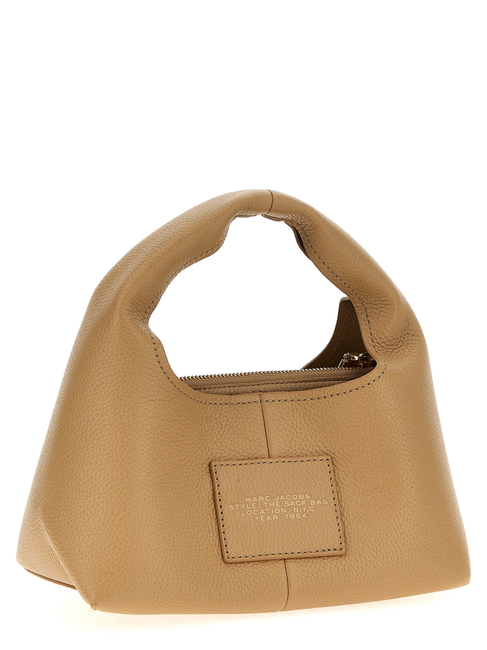 Marc Jacobs Beige Full-Grain Leather Mini Sack Bag