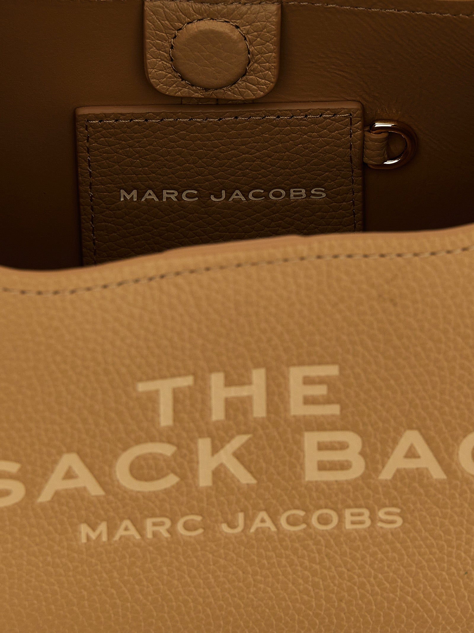 Marc Jacobs Beige Full-Grain Leather Mini Sack Bag