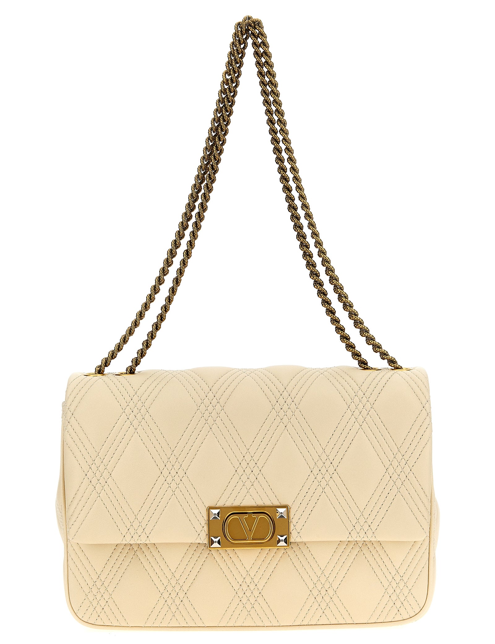 Valentino Garavani White Lamb Leather Shoulder Bag