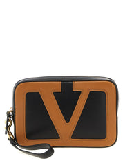 Valentino Garavani Multicolor Lamb Leather Clutch Bag