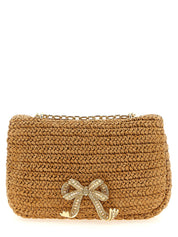 Self-Portrait Beige Raffia Shoulder Bag