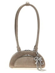 Self-Portrait Gray Lamb Leather Shoulder Bag