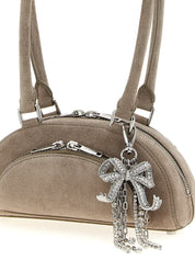 Self-Portrait Gray Lamb Leather Shoulder Bag