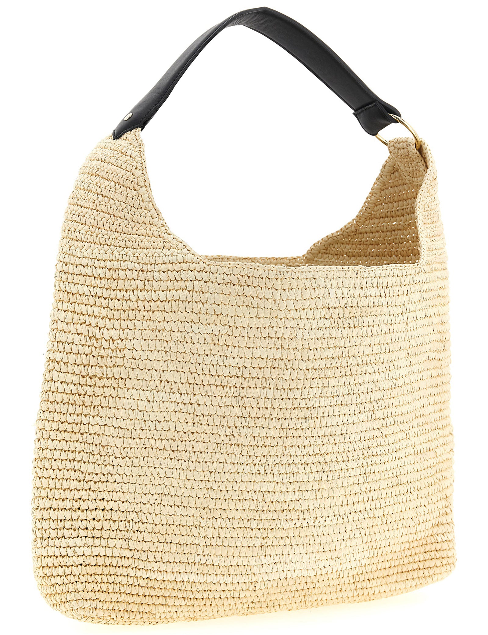 Maison Michel Beige Raffia Shoulder Bag