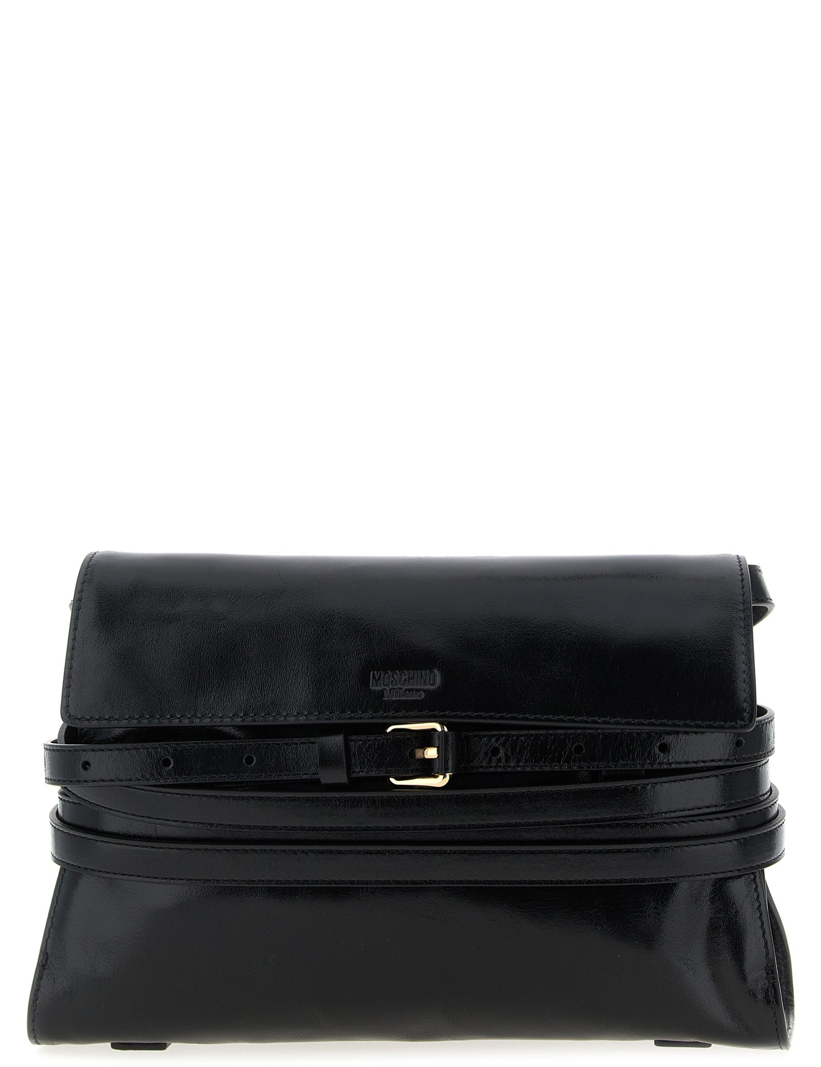 Moschino Black Leather Crossbody Bag