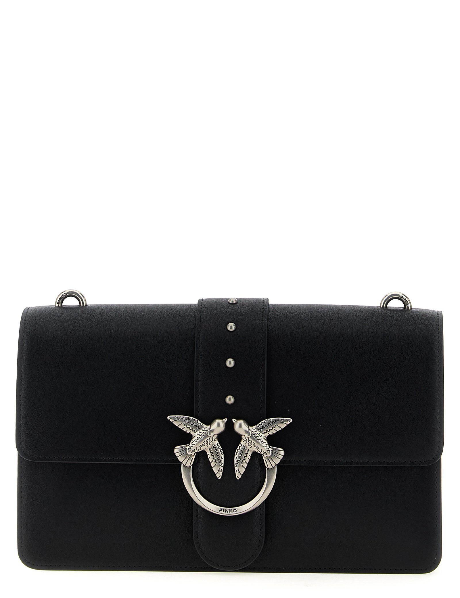 PINKO Black Goatskin Crossbody Bag