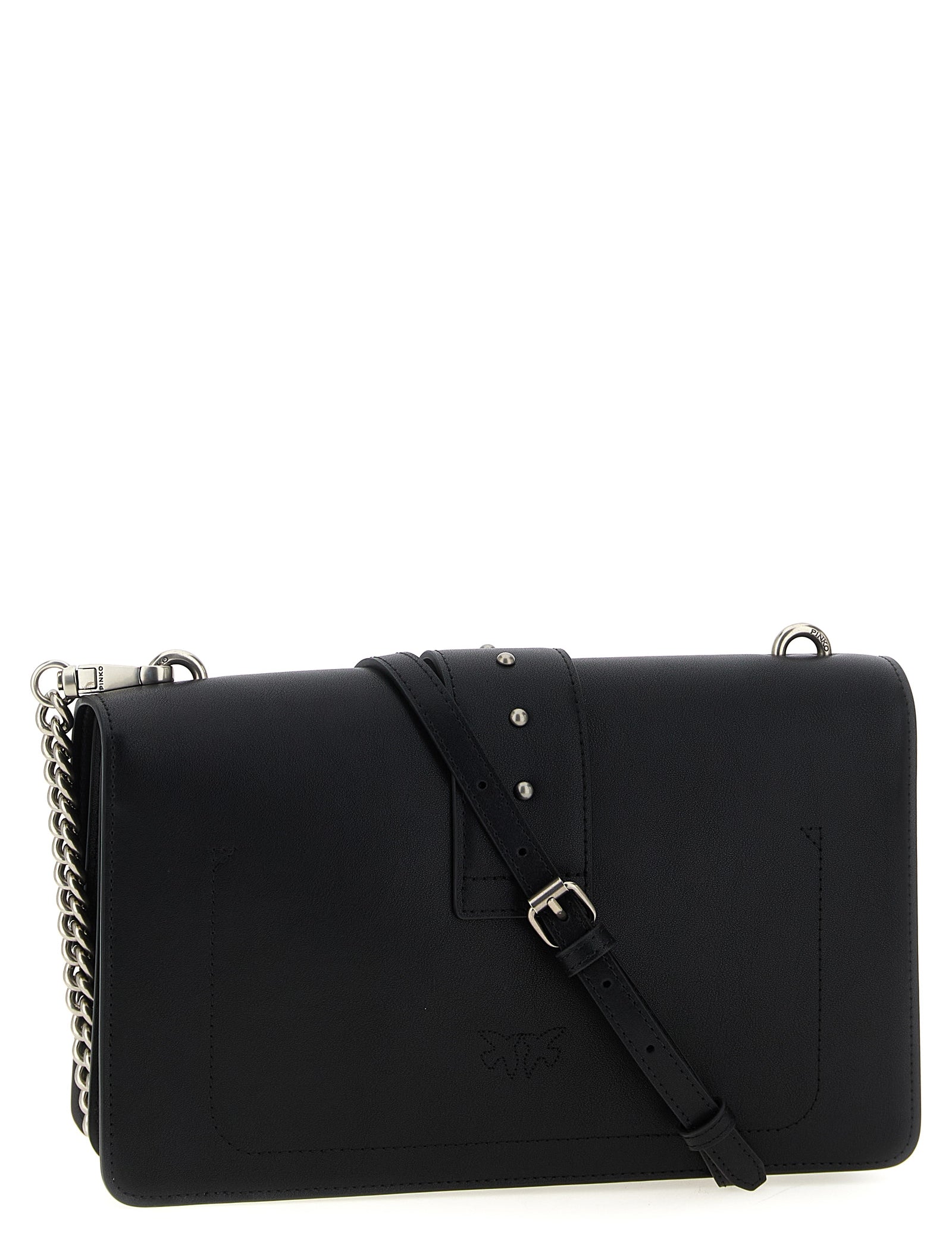 PINKO Black Goatskin Crossbody Bag