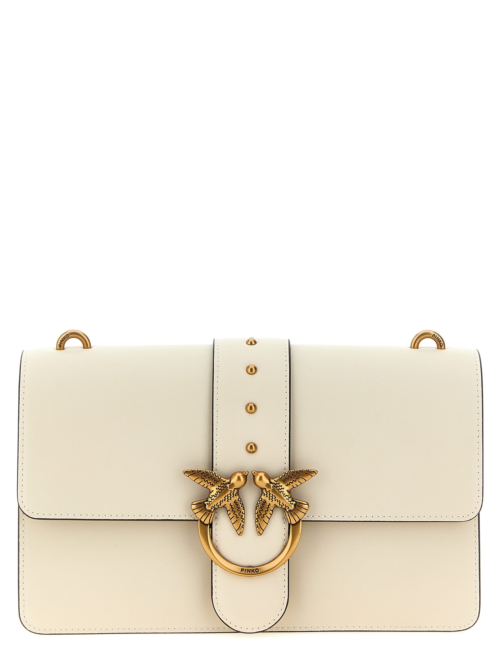 PINKO White Goatskin Crossbody Bag