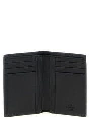 Valentino Garavani Black Ostrich Leather Cardholder