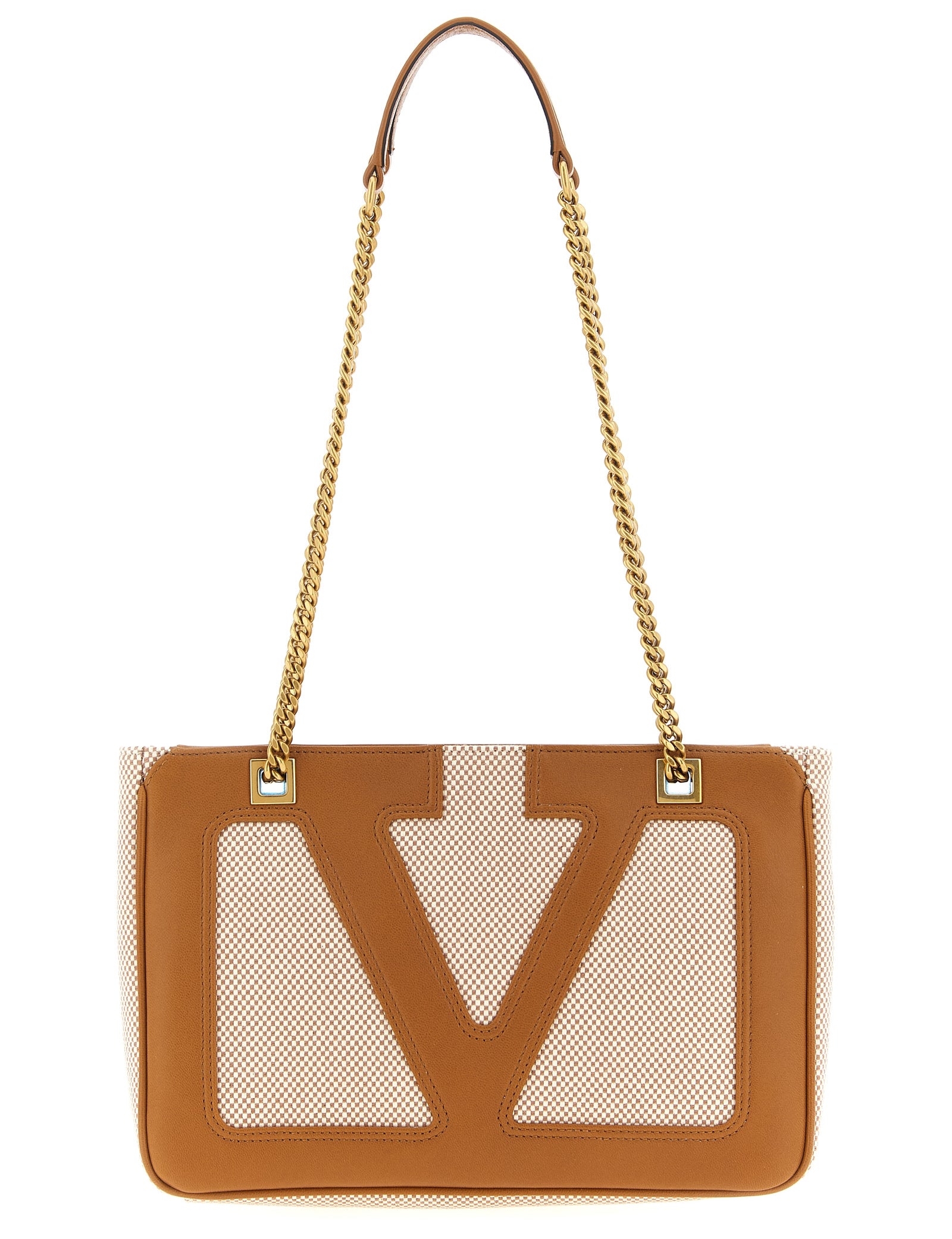 Valentino Garavani Brown Cotton Shoulder Bag