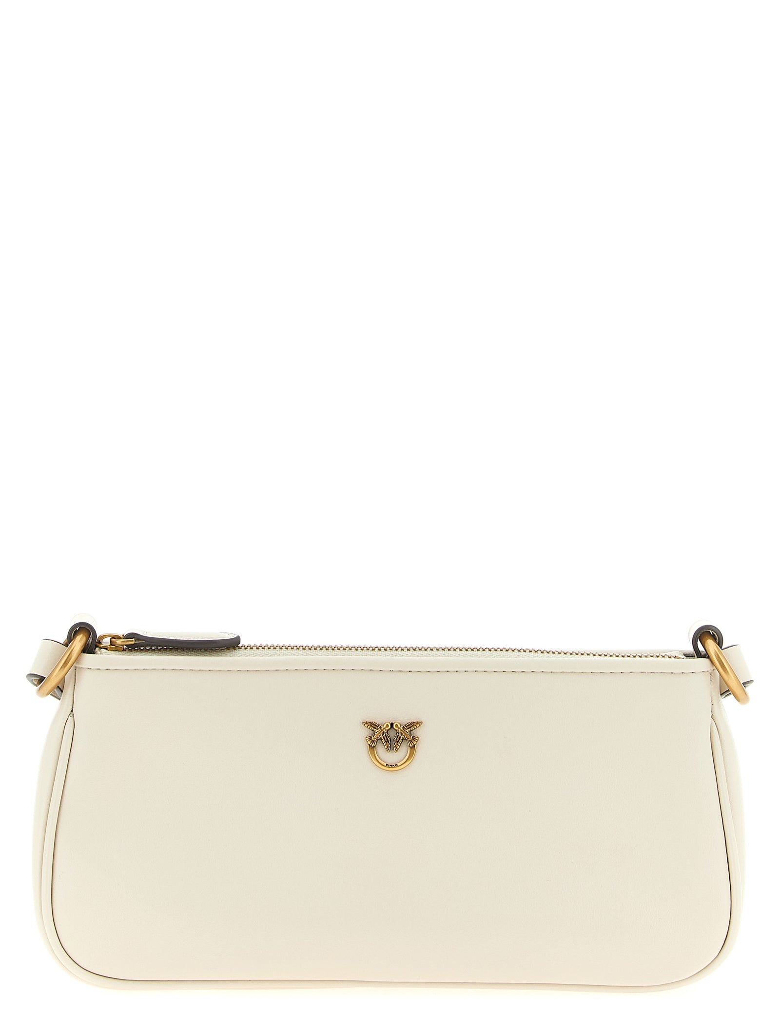 PINKO White Goat Leather Crossbody Bag