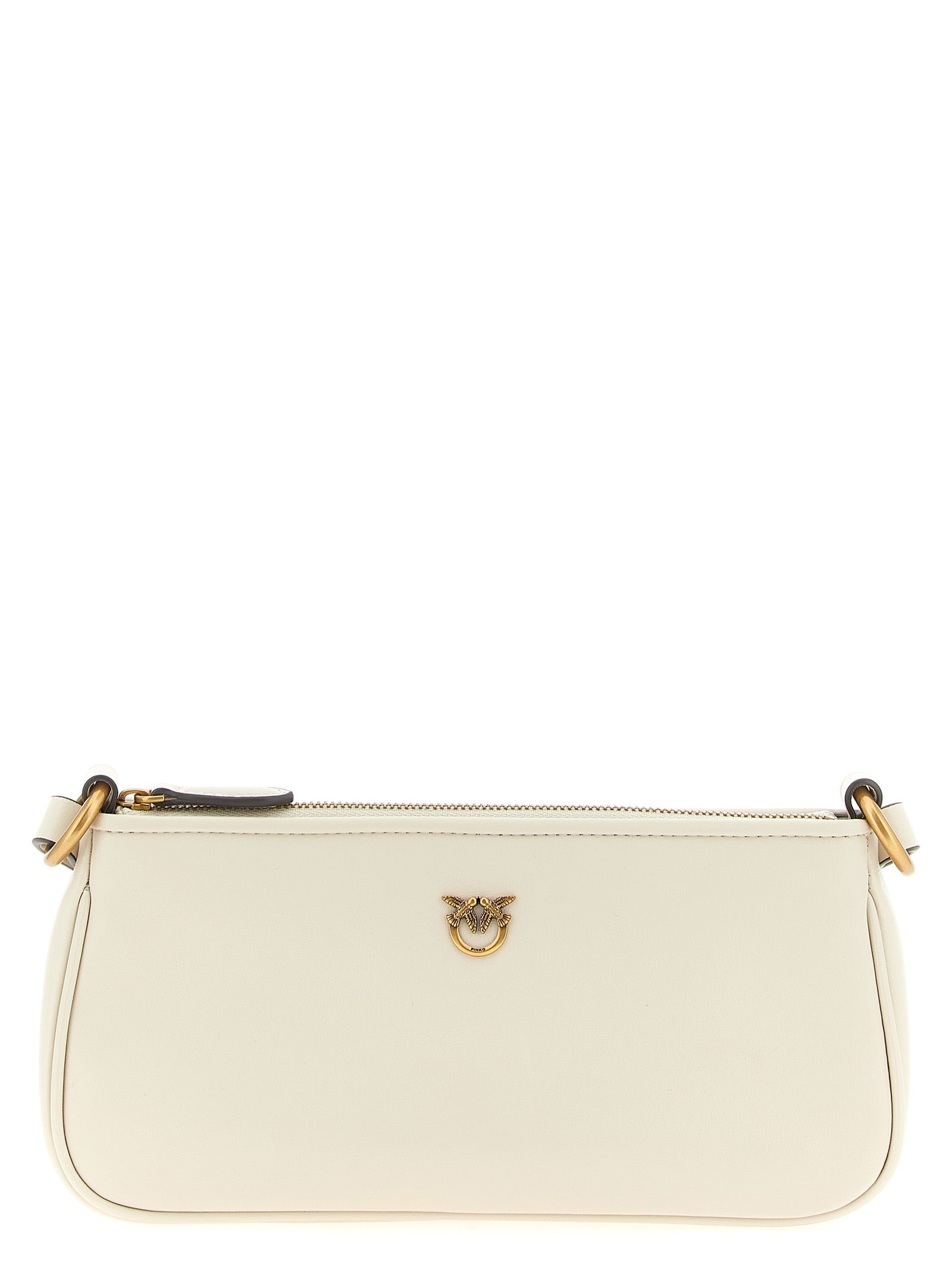 PINKO White Goat Leather Crossbody Bag