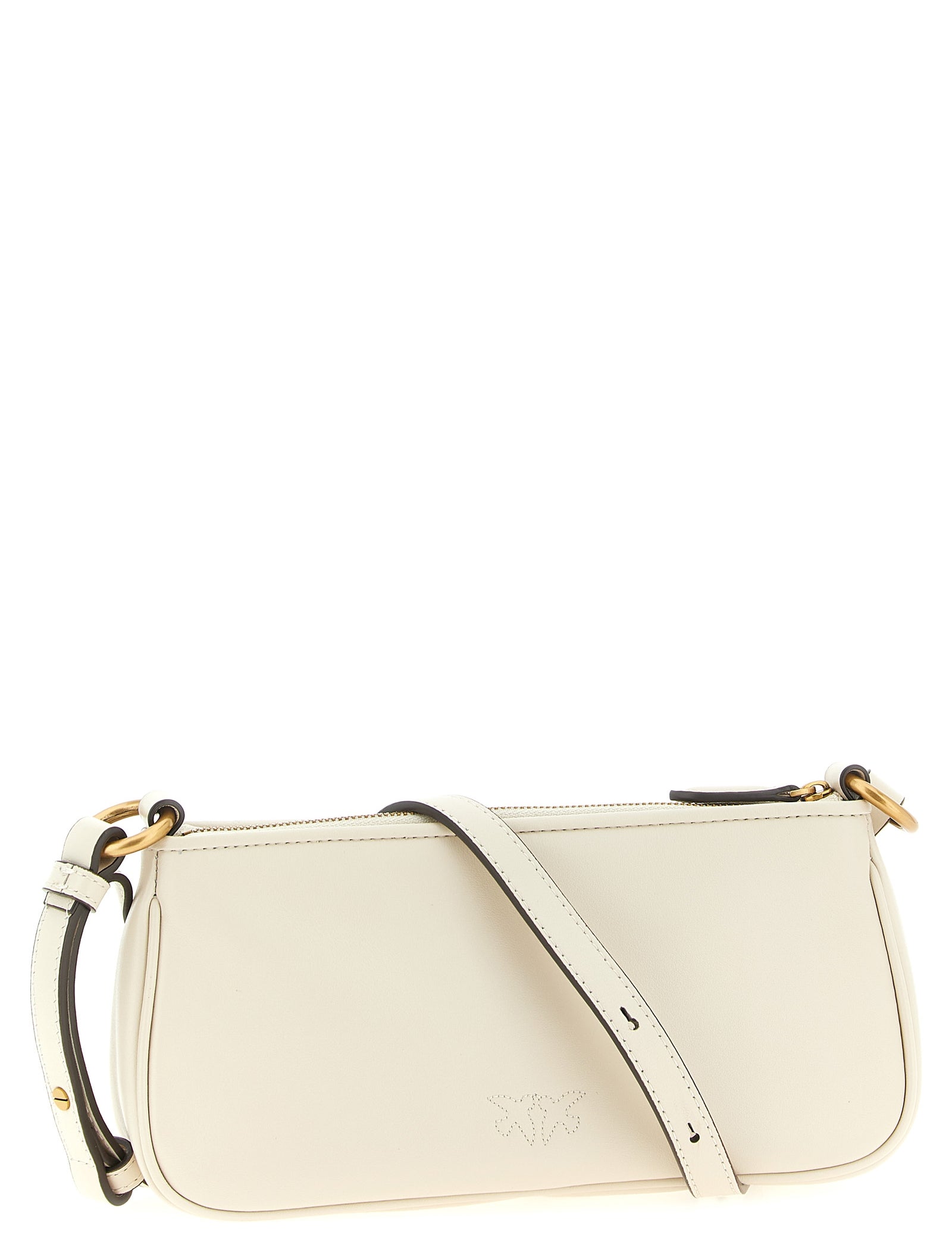 PINKO White Goat Leather Crossbody Bag