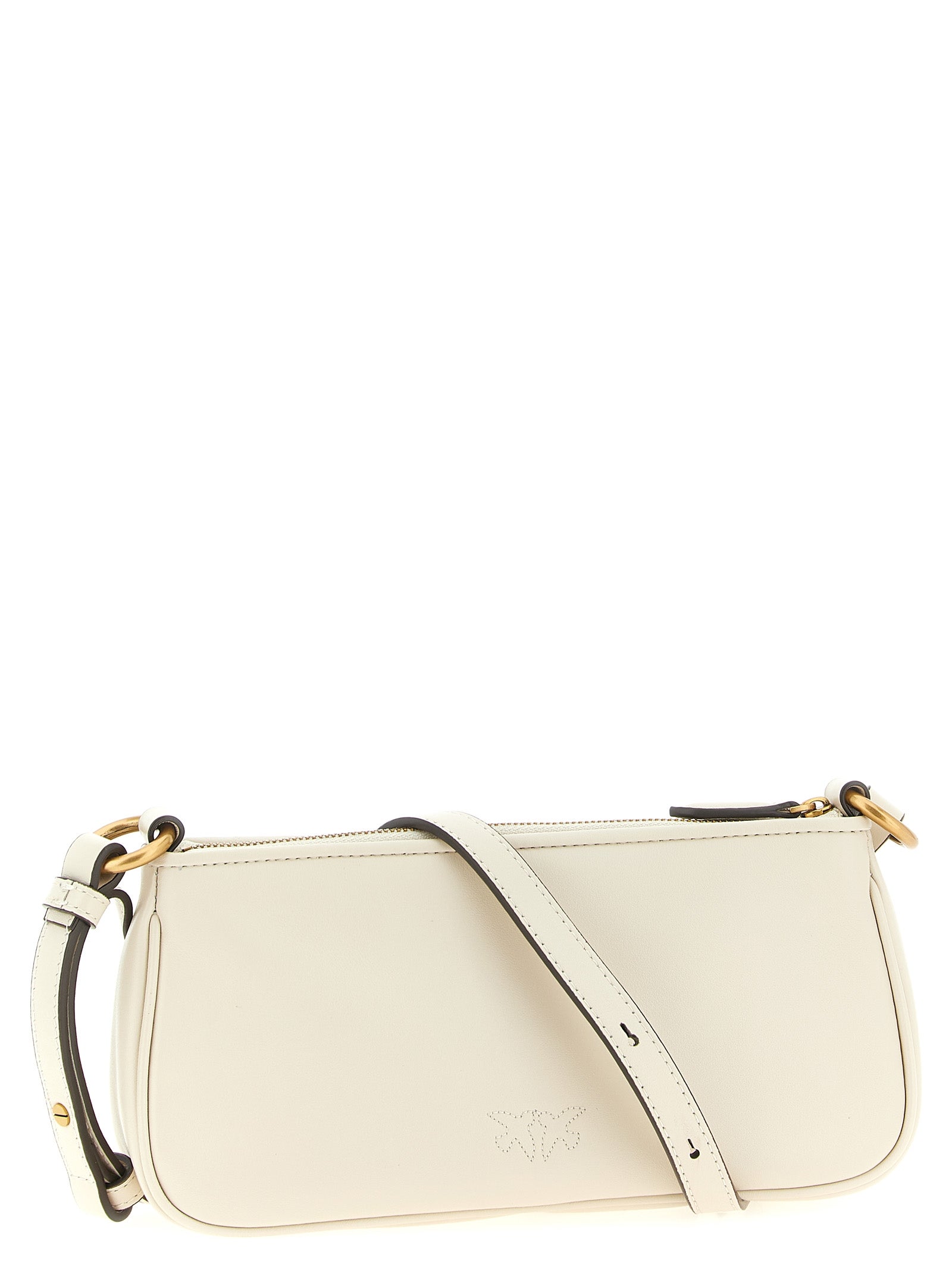 PINKO White Goat Leather Crossbody Bag