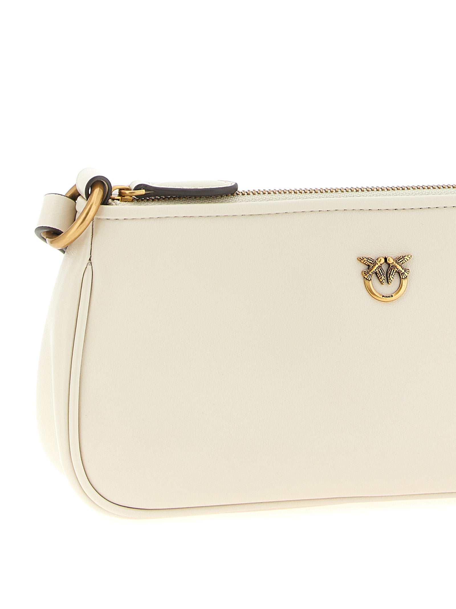 PINKO White Goat Leather Crossbody Bag