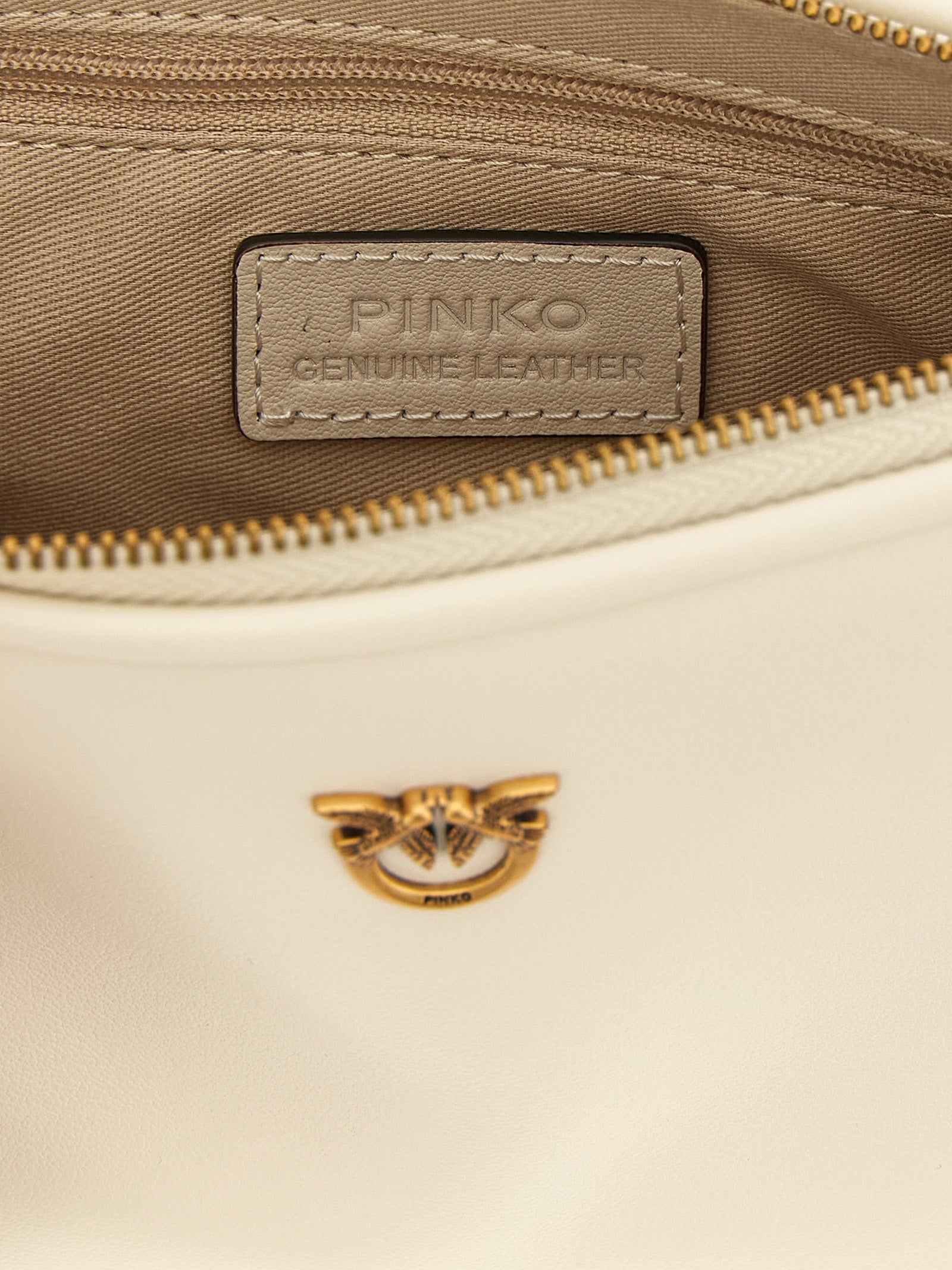 PINKO White Goat Leather Crossbody Bag