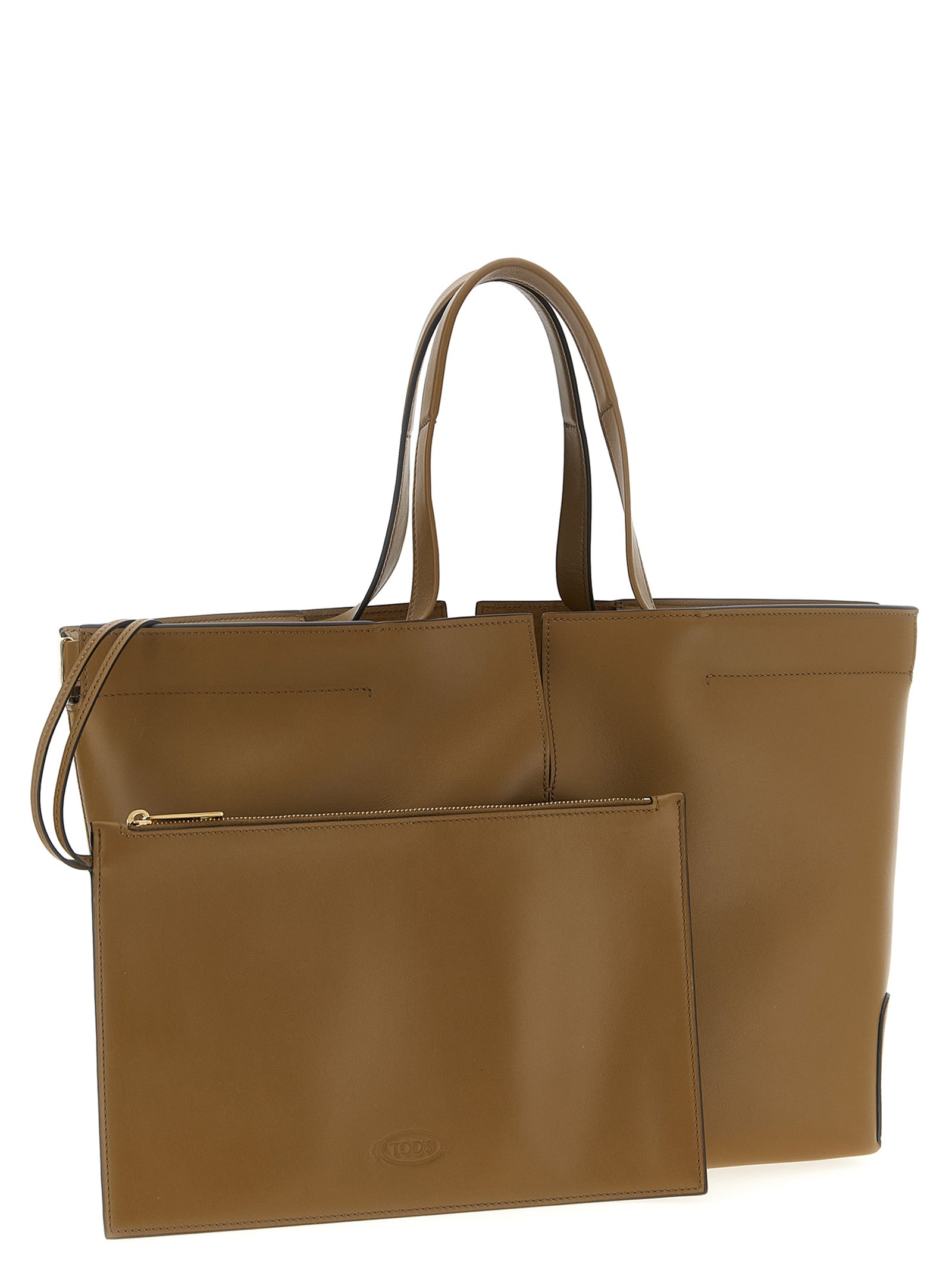 Tod's Green Bicolor Calfskin Tote Bag