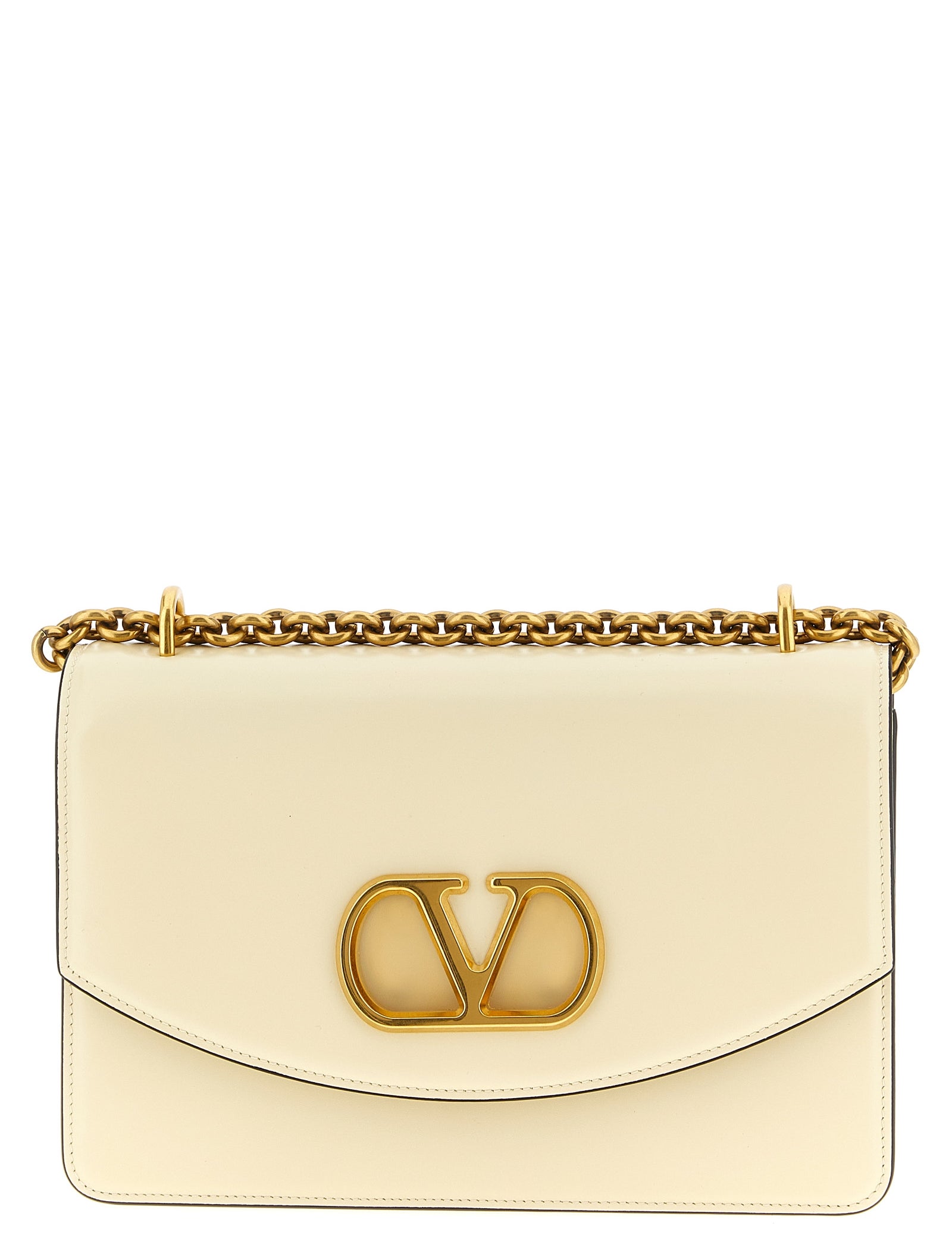 Valentino Garavani White Calfskin Shoulder Bag