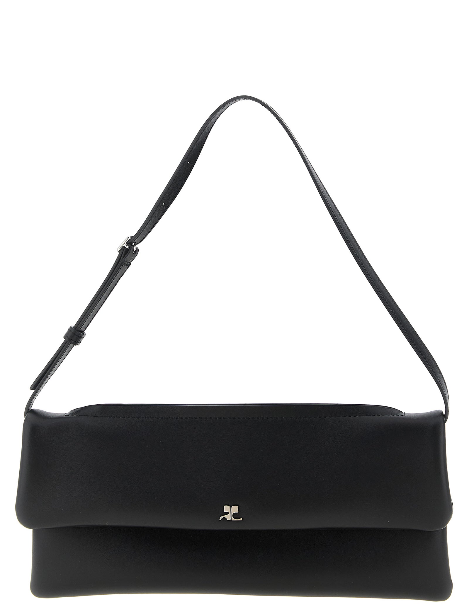 Courrèges Black Cow Leather Clutch Bag
