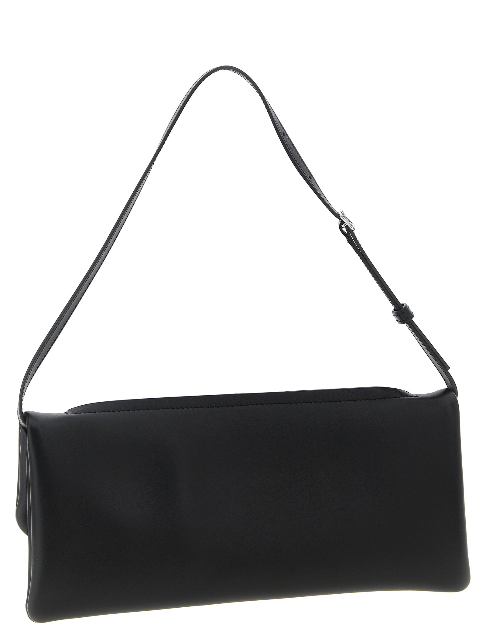 Courrèges Black Cow Leather Clutch Bag