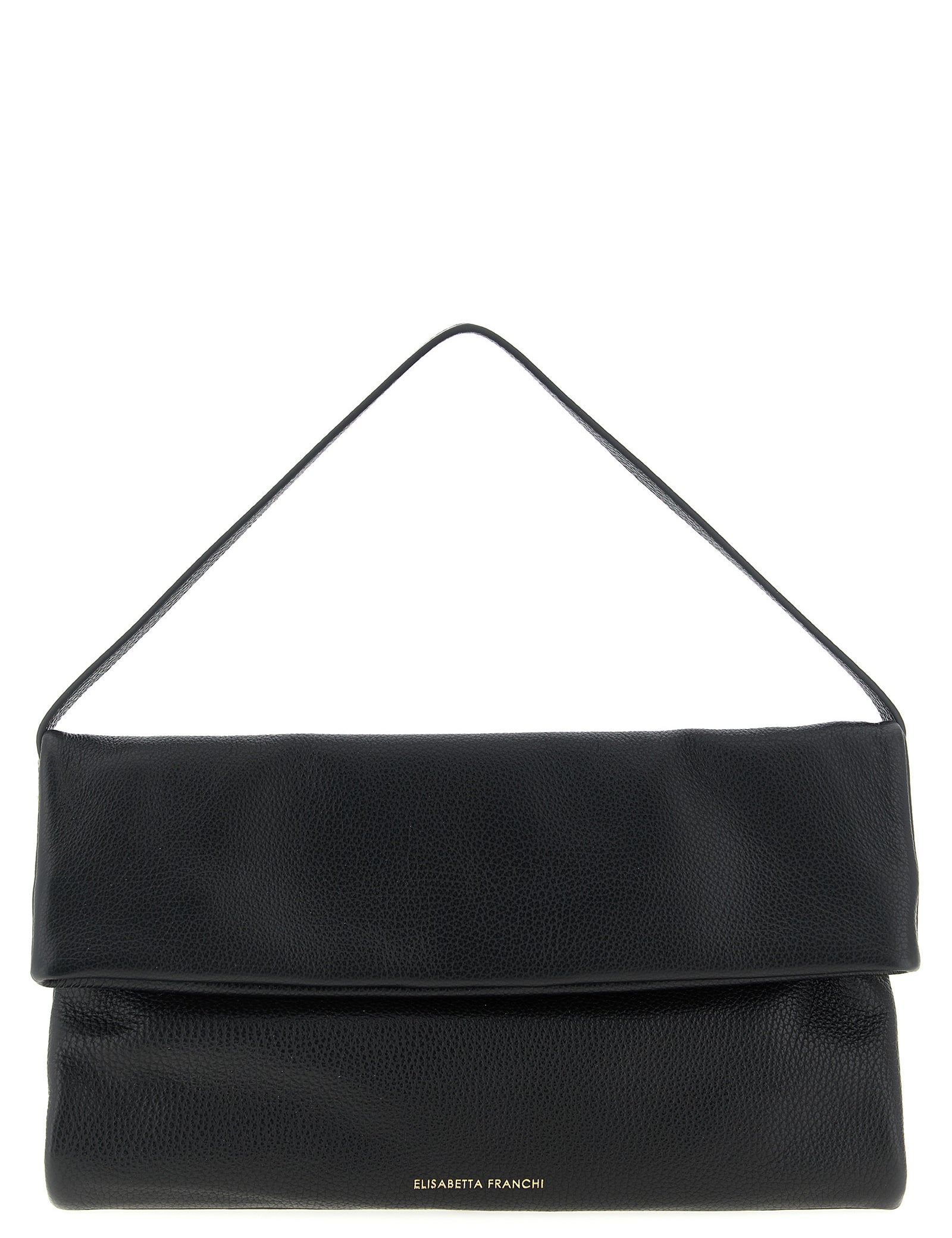 Elisabetta Franchi Black Calfskin Shoulder Bag