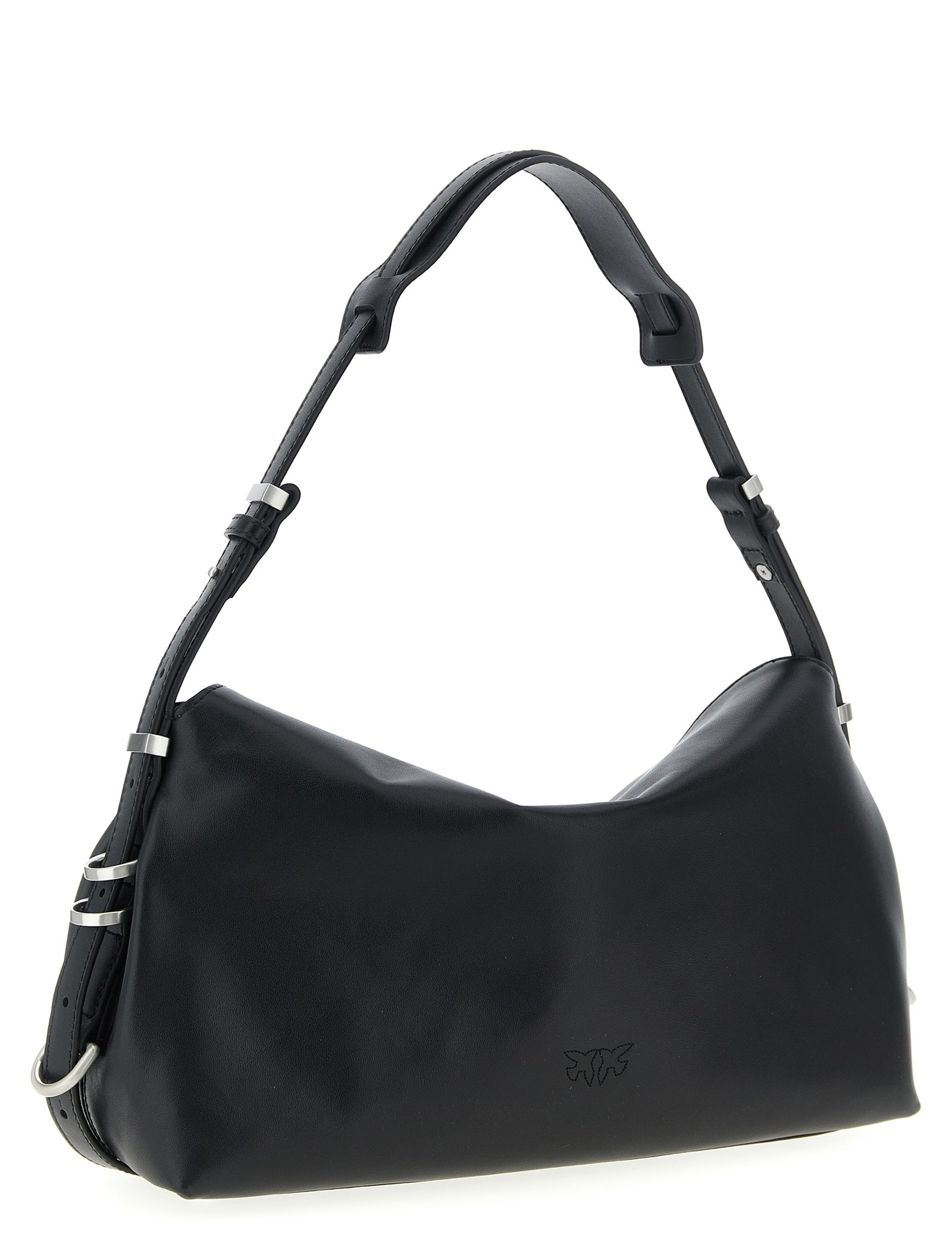 PINKO Black Goatskin Shoulder Bag