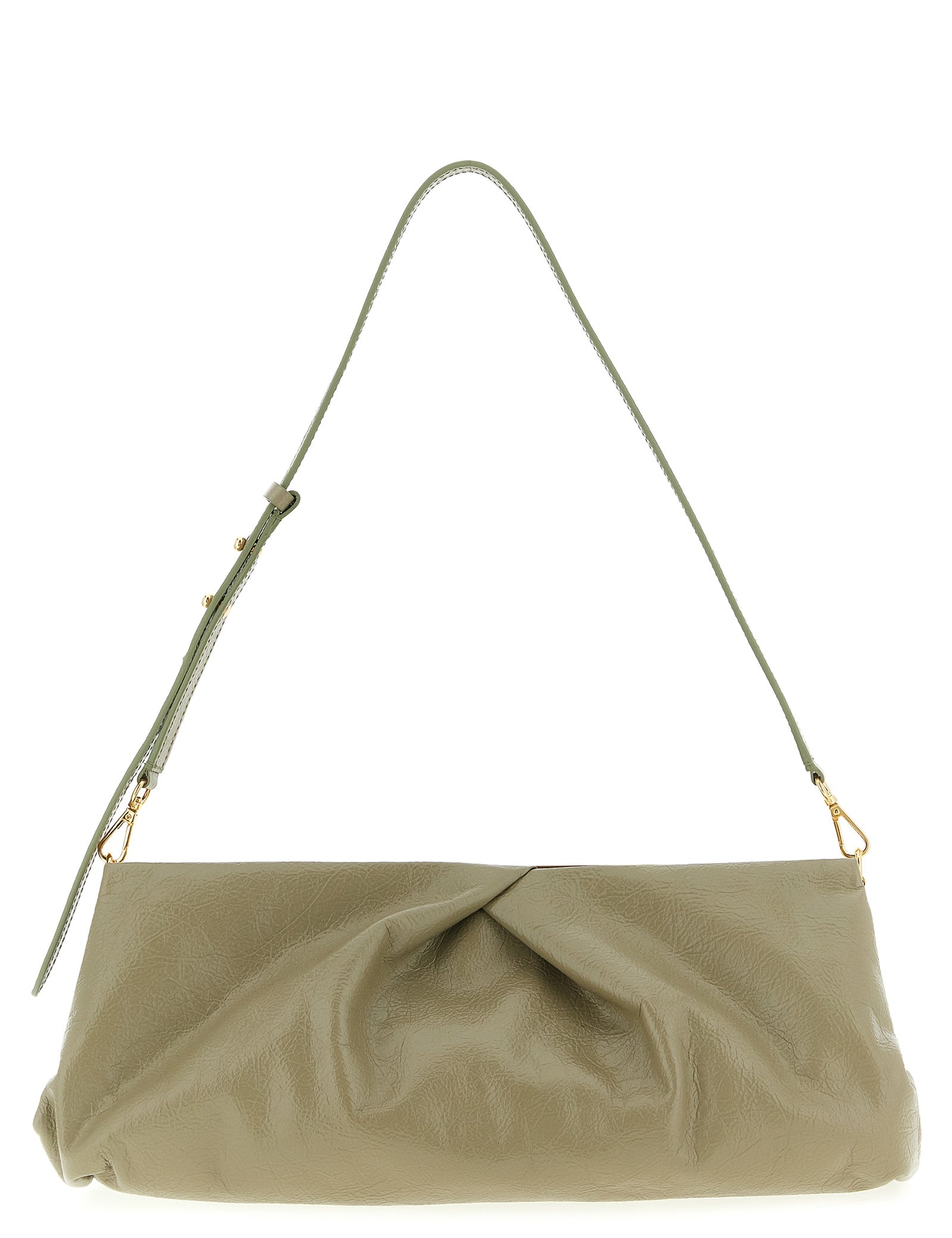 Dries Van Noten Green Calfskin Clutch Bag