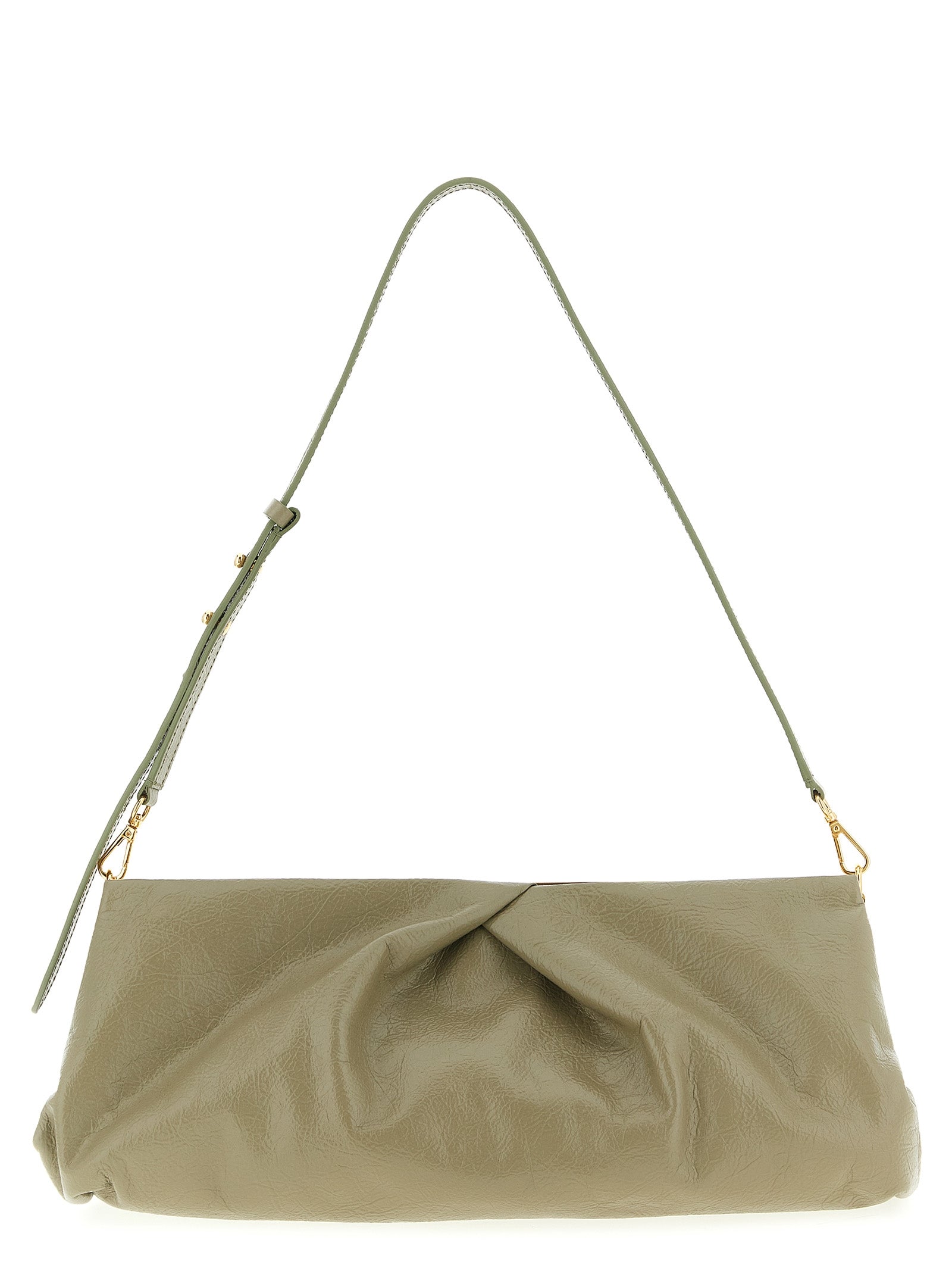 Dries Van Noten Green Calfskin Clutch Bag