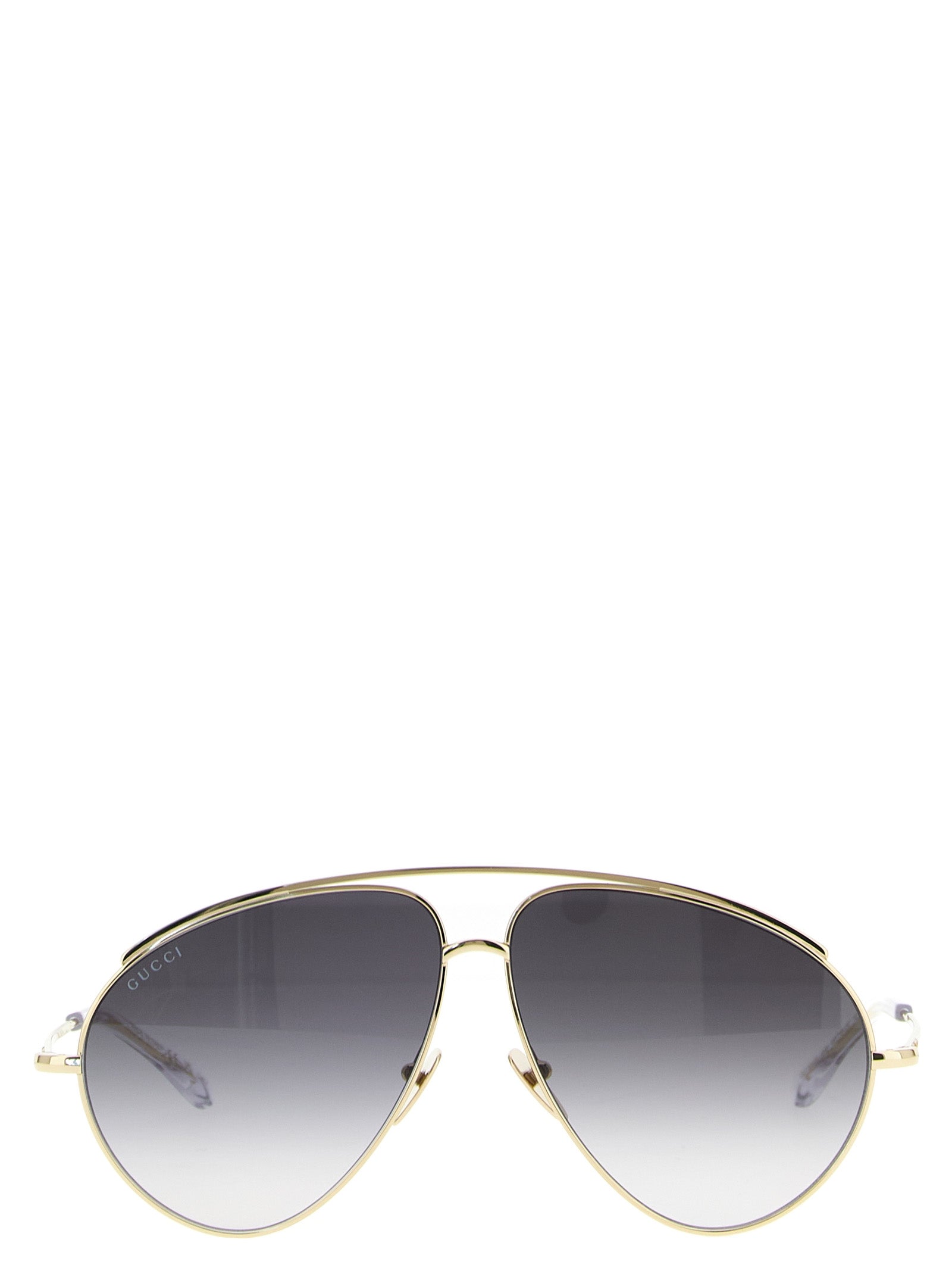 Gucci Gold Metal Aviator Sunglasses