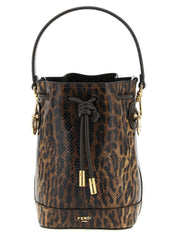 Fendi Brown Karung Leather Mini Bucket Bag