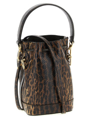 Fendi Brown Karung Leather Mini Bucket Bag
