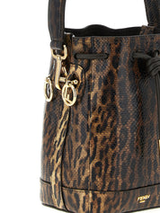 Fendi Brown Karung Leather Mini Bucket Bag