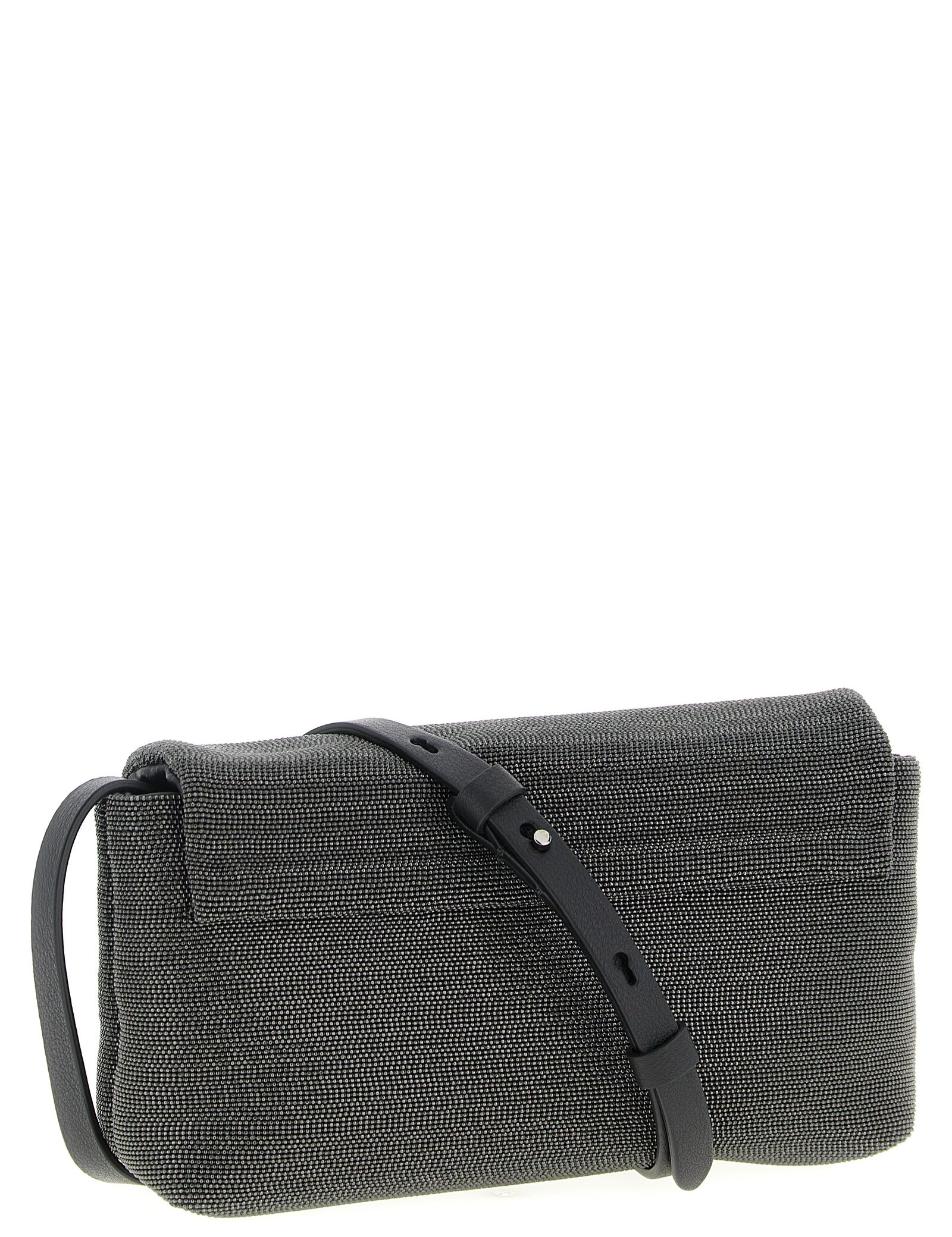 Brunello Cucinelli Black Leather Clutch Bag