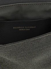 Brunello Cucinelli Black Leather Clutch Bag