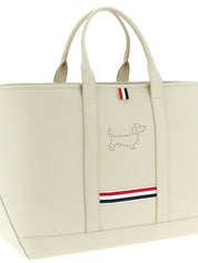 Thom Browne White Calfskin Tote Bag