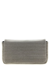 Brunello Cucinelli Silver Leather Clutch Bag