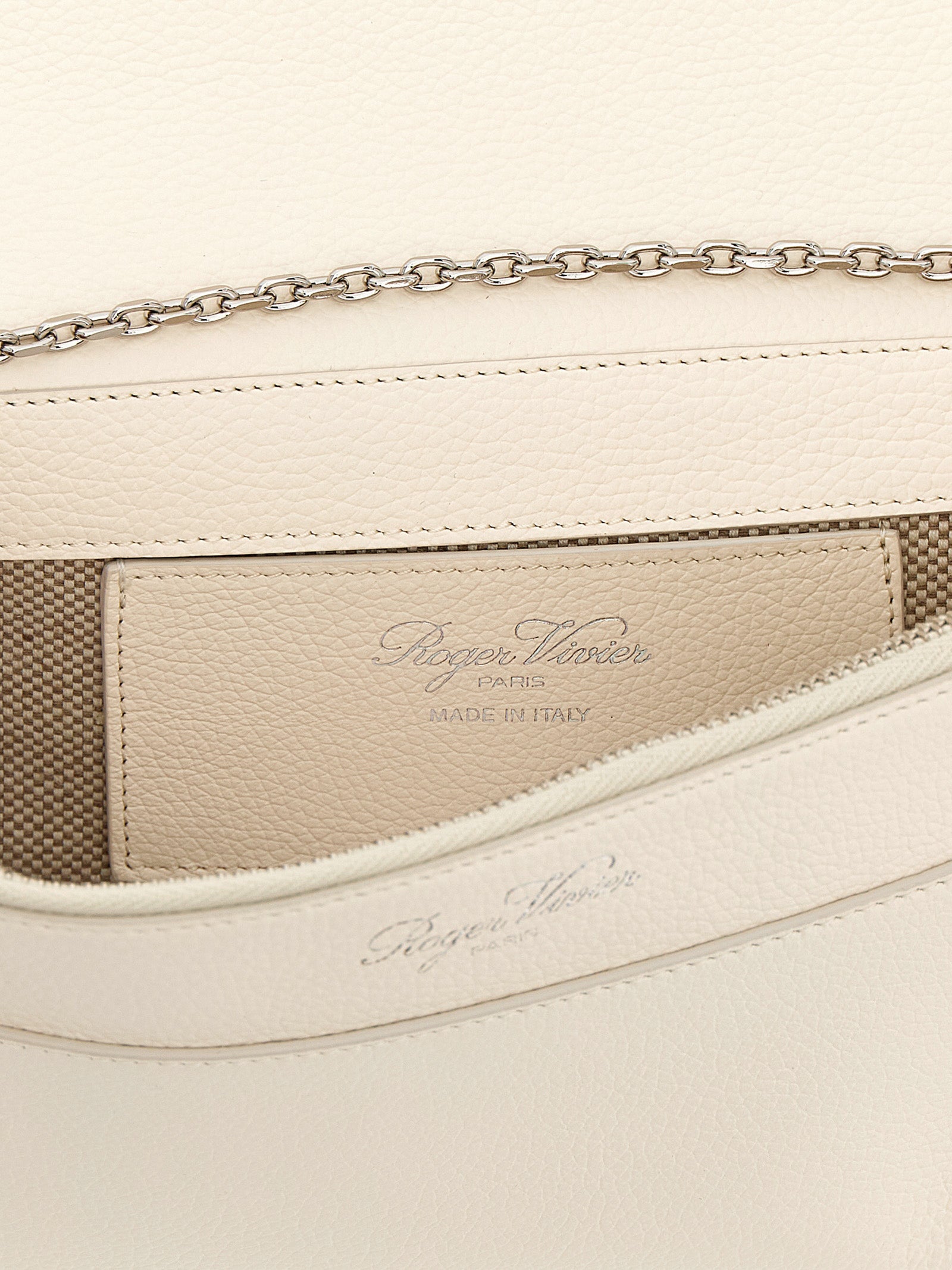 Roger Vivier White Calfskin Clutch Bag