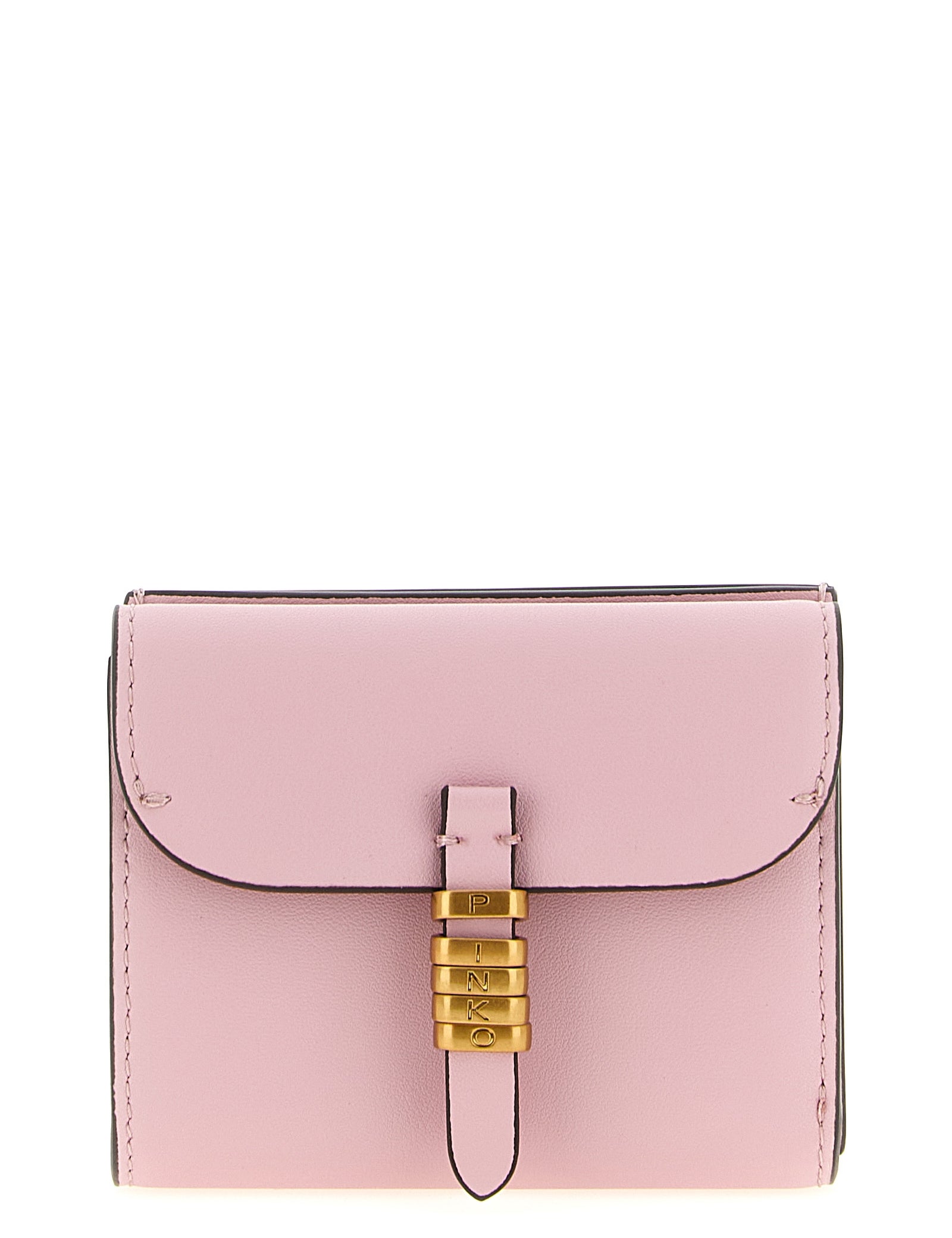 PINKO Pink Cowhide Leather Cardholder