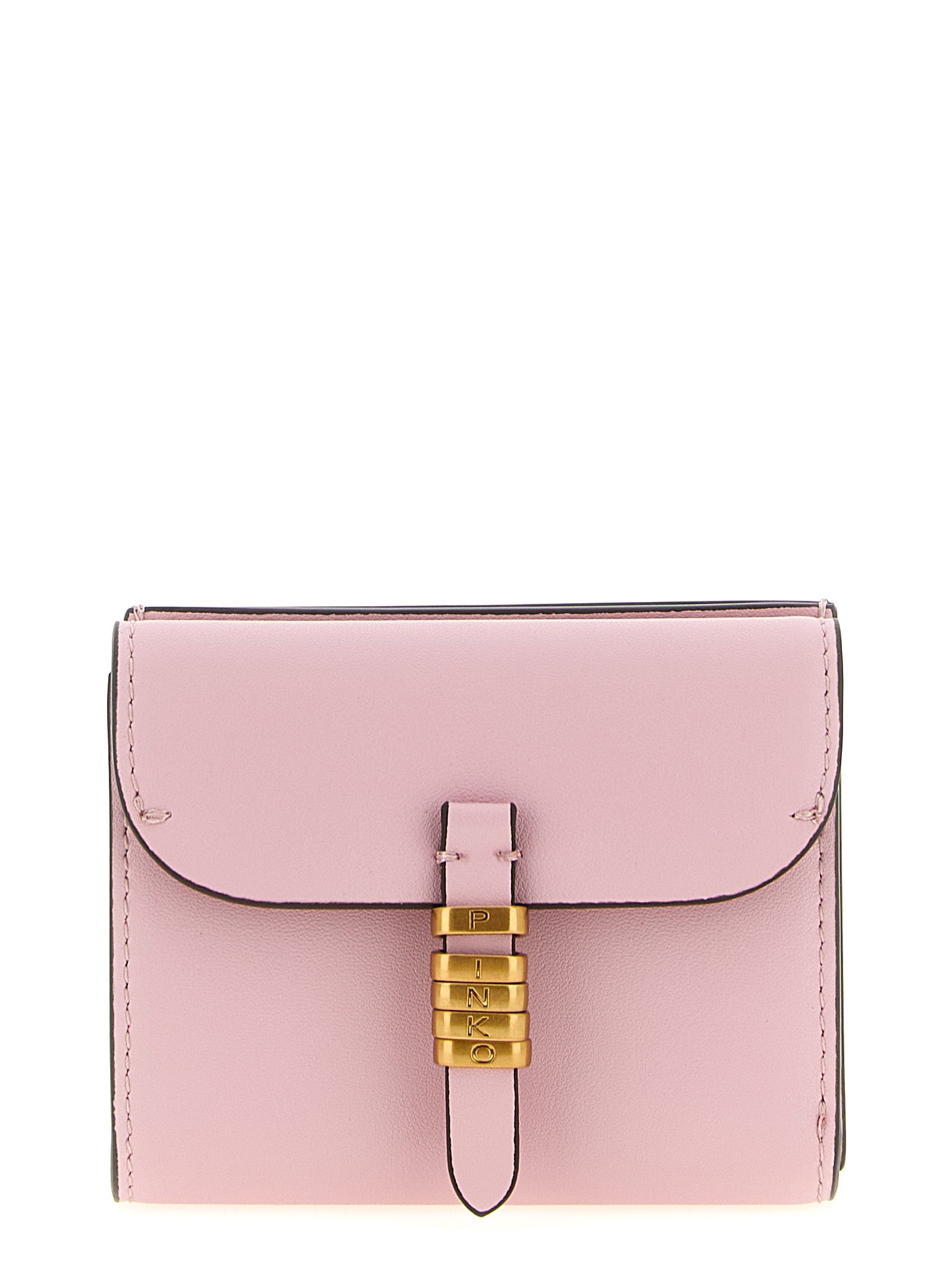 PINKO Pink Cowhide Leather Cardholder