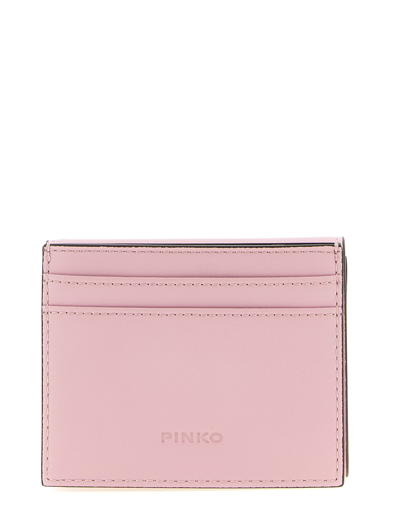 PINKO Pink Cowhide Leather Cardholder